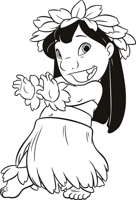 lilo and stitch coloring pages lilo dancing Coloring4free