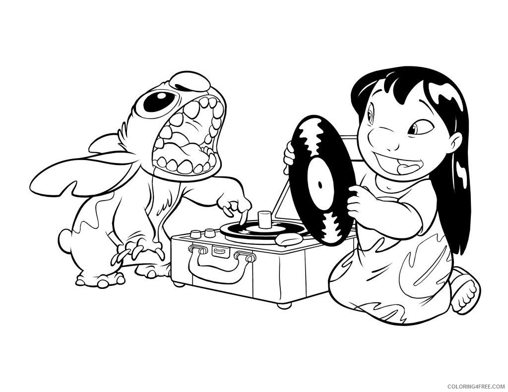 lilo and stitch coloring pages play music Coloring4free