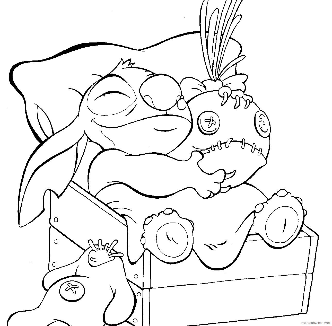 lilo and stitch coloring pages stitch and doll Coloring4free