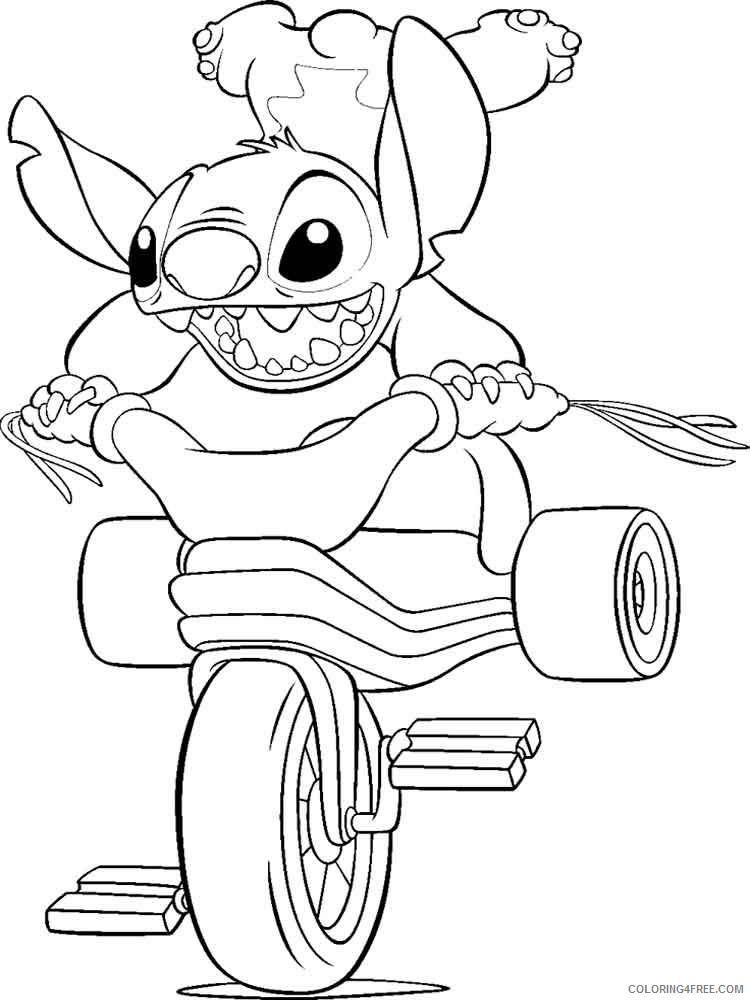 lilo and stitch coloring pages stitch riding bike Coloring4free