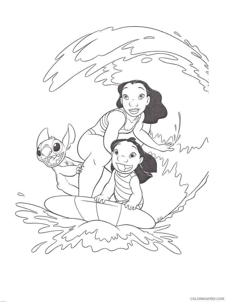 lilo and stitch coloring pages surfing Coloring4free