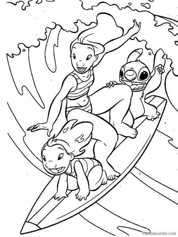 lilo and stitch surfing coloring pages Coloring4free