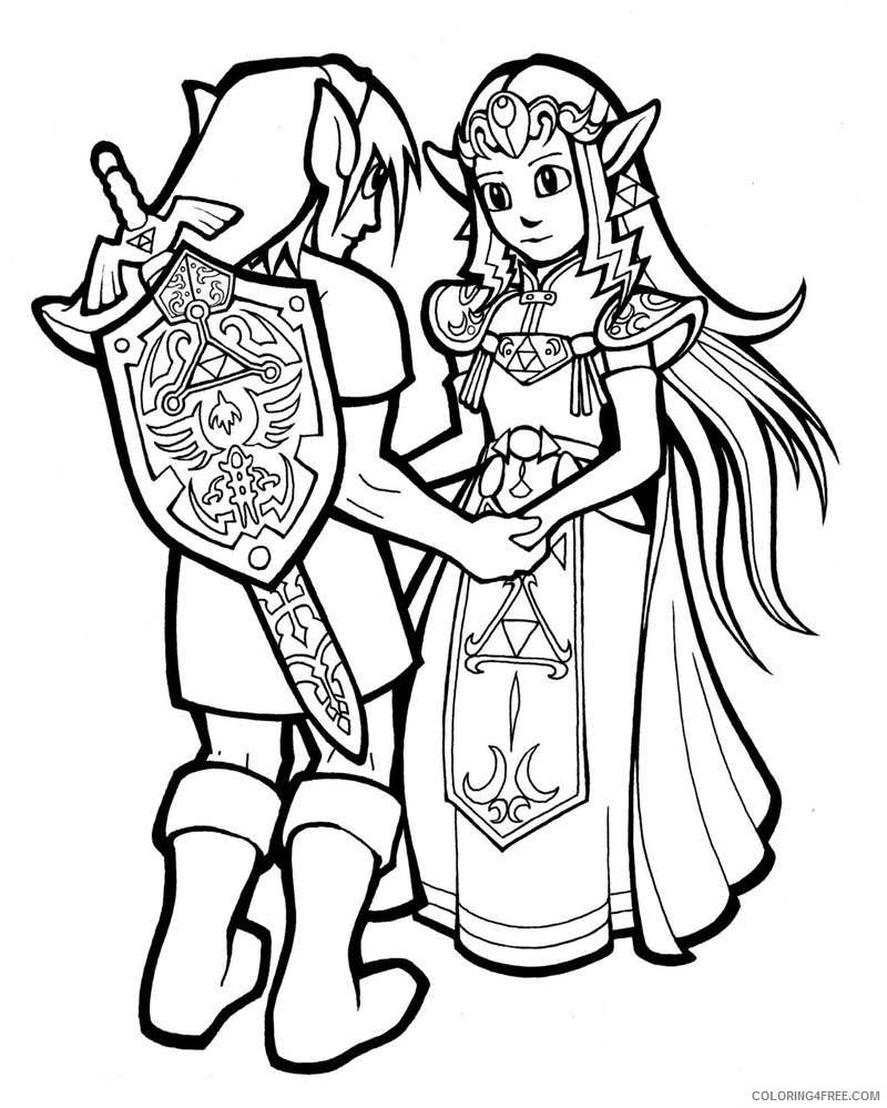link and zelda coloring pages Coloring4free