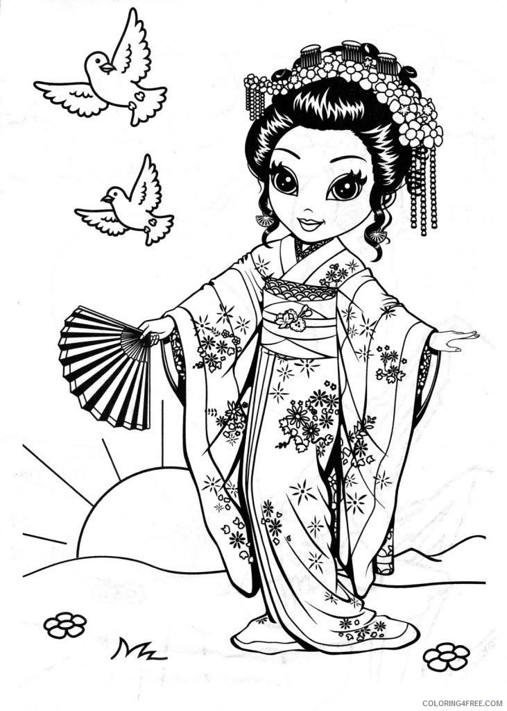 lisa frank coloring pages chinese girl Coloring4free