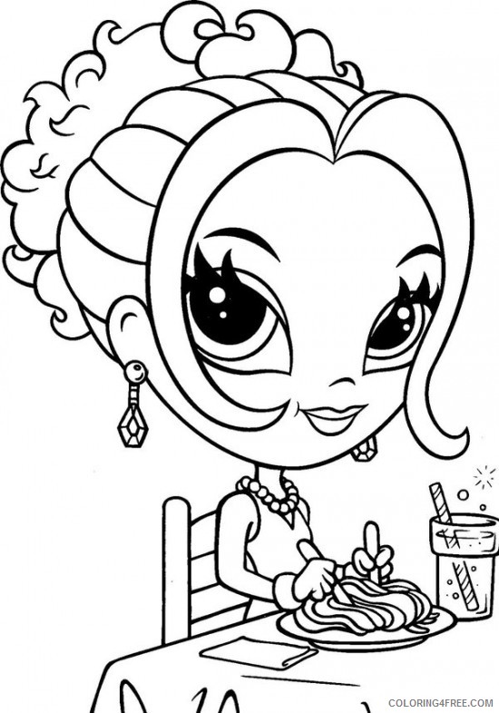 lisa frank coloring pages girl eating Coloring4free