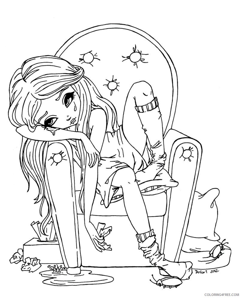 lisa frank coloring pages sad girl Coloring4free