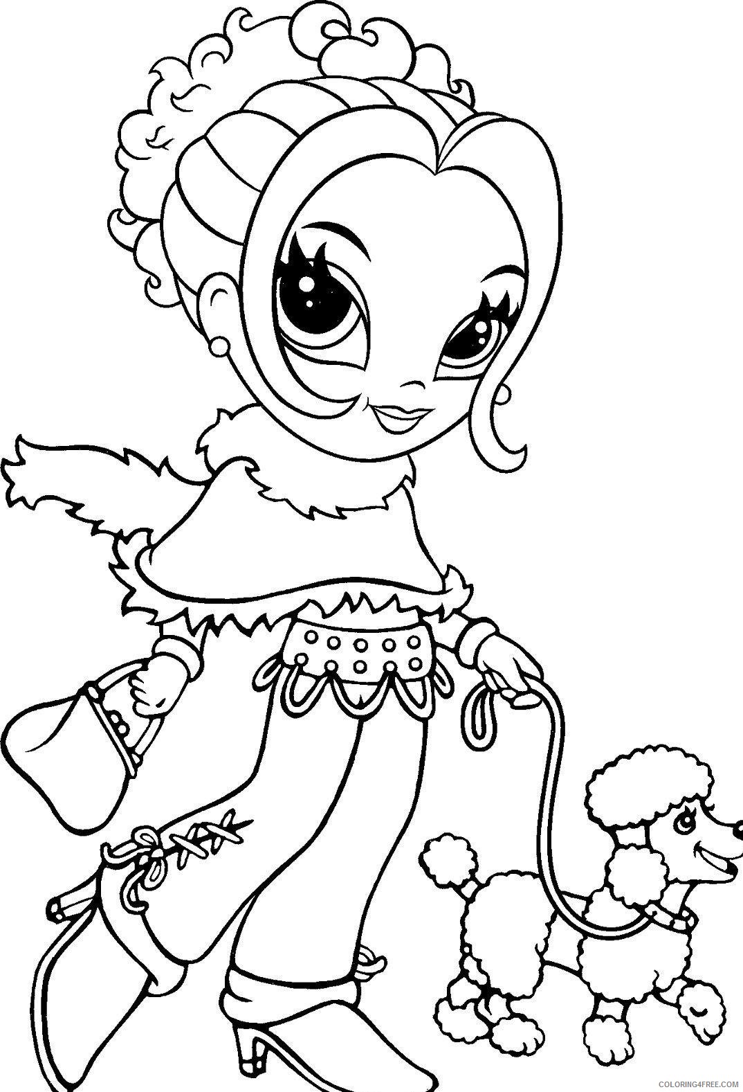 lisa frank coloring pages walking with dog Coloring4free