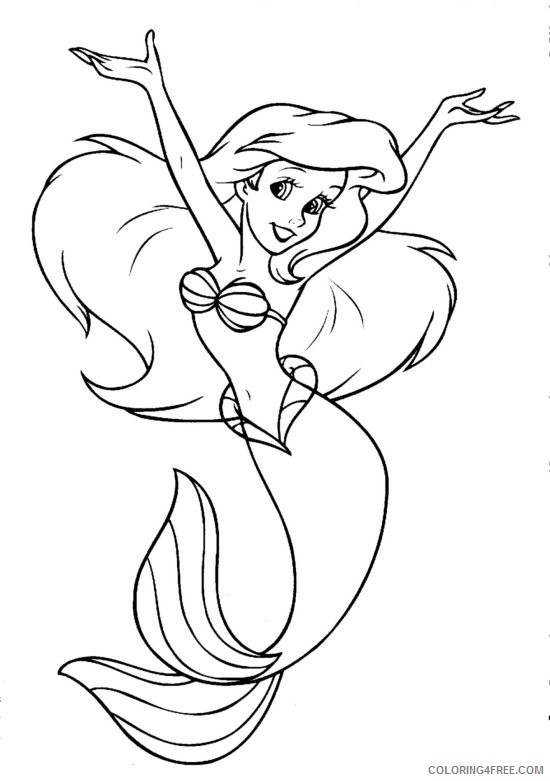 little mermaid coloring pages ariel Coloring4free
