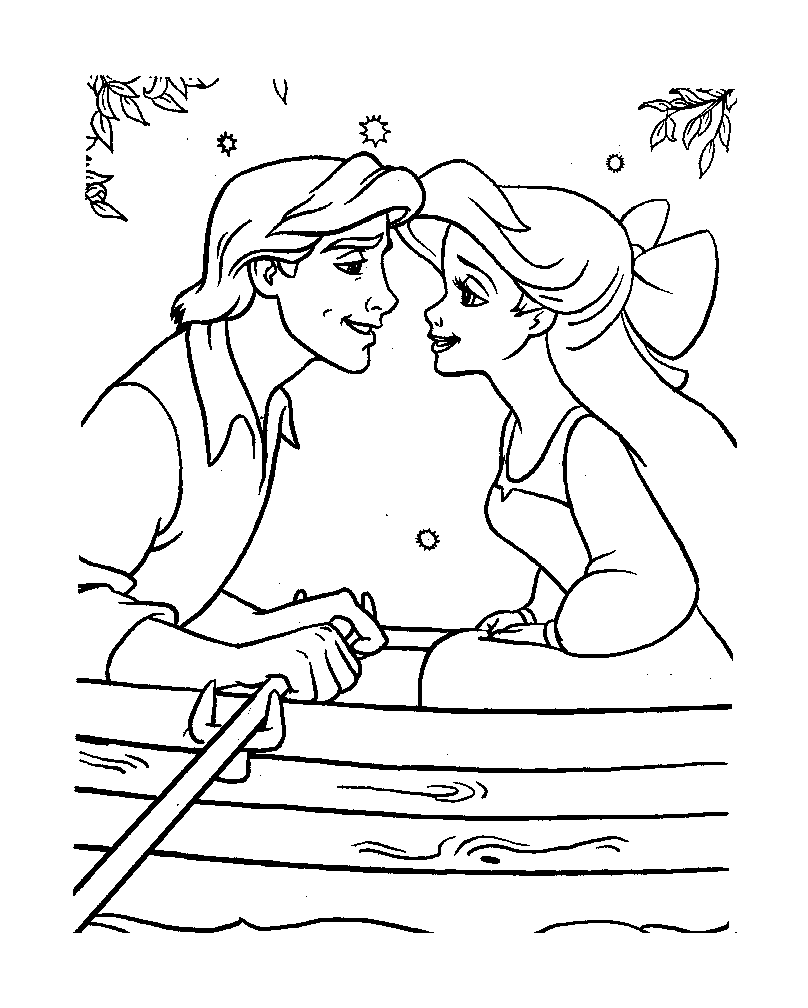 little mermaid coloring pages ariel and eric Coloring4free