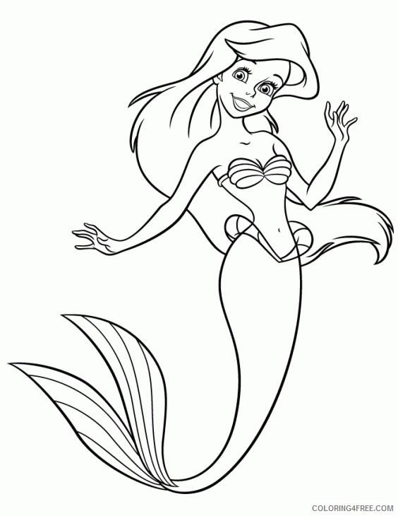 little mermaid coloring pages ariel smile Coloring4free