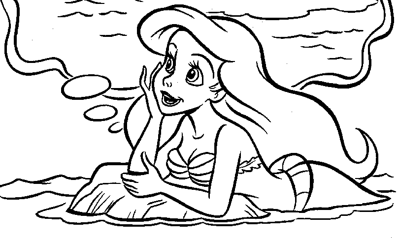 little mermaid coloring pages free to print Coloring4free