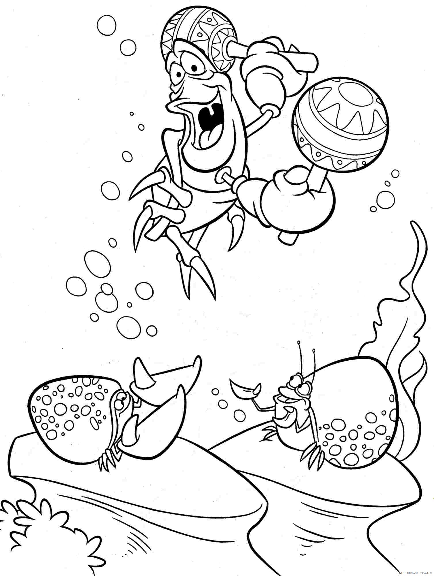 little mermaid coloring pages funny sebastian Coloring4free
