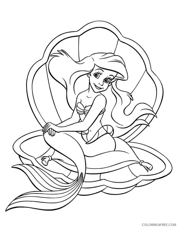 little mermaid coloring pages in pearl oyster Coloring4free