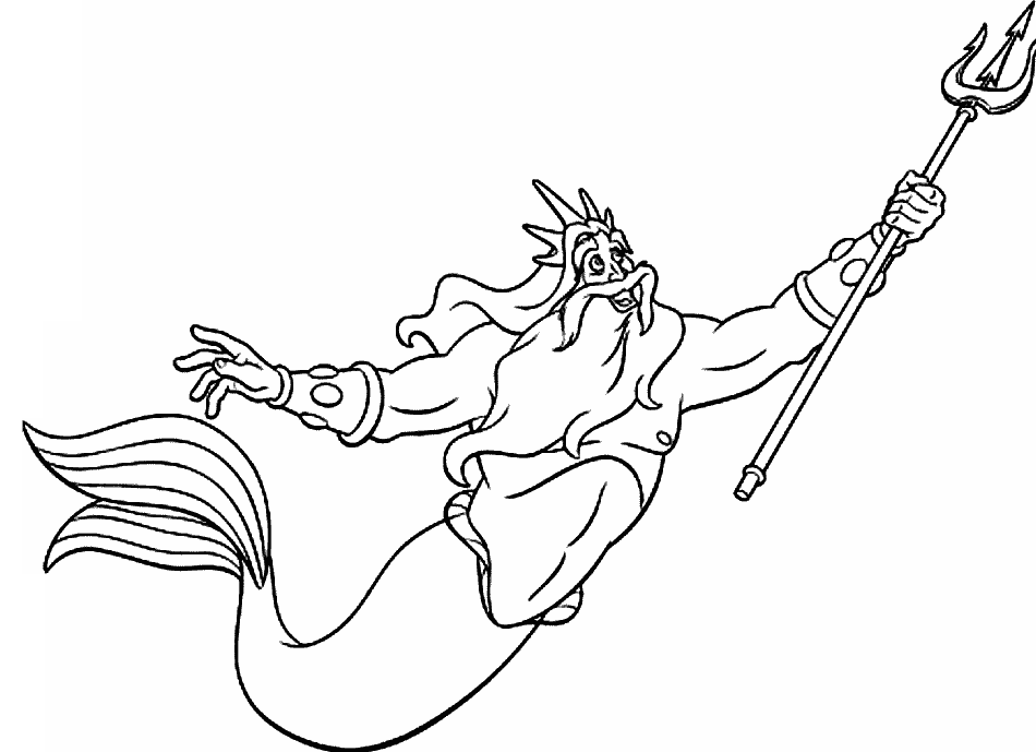 little mermaid coloring pages king triton Coloring4free