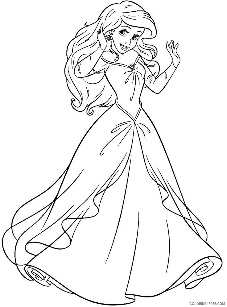 little mermaid coloring pages princess ariel Coloring4free