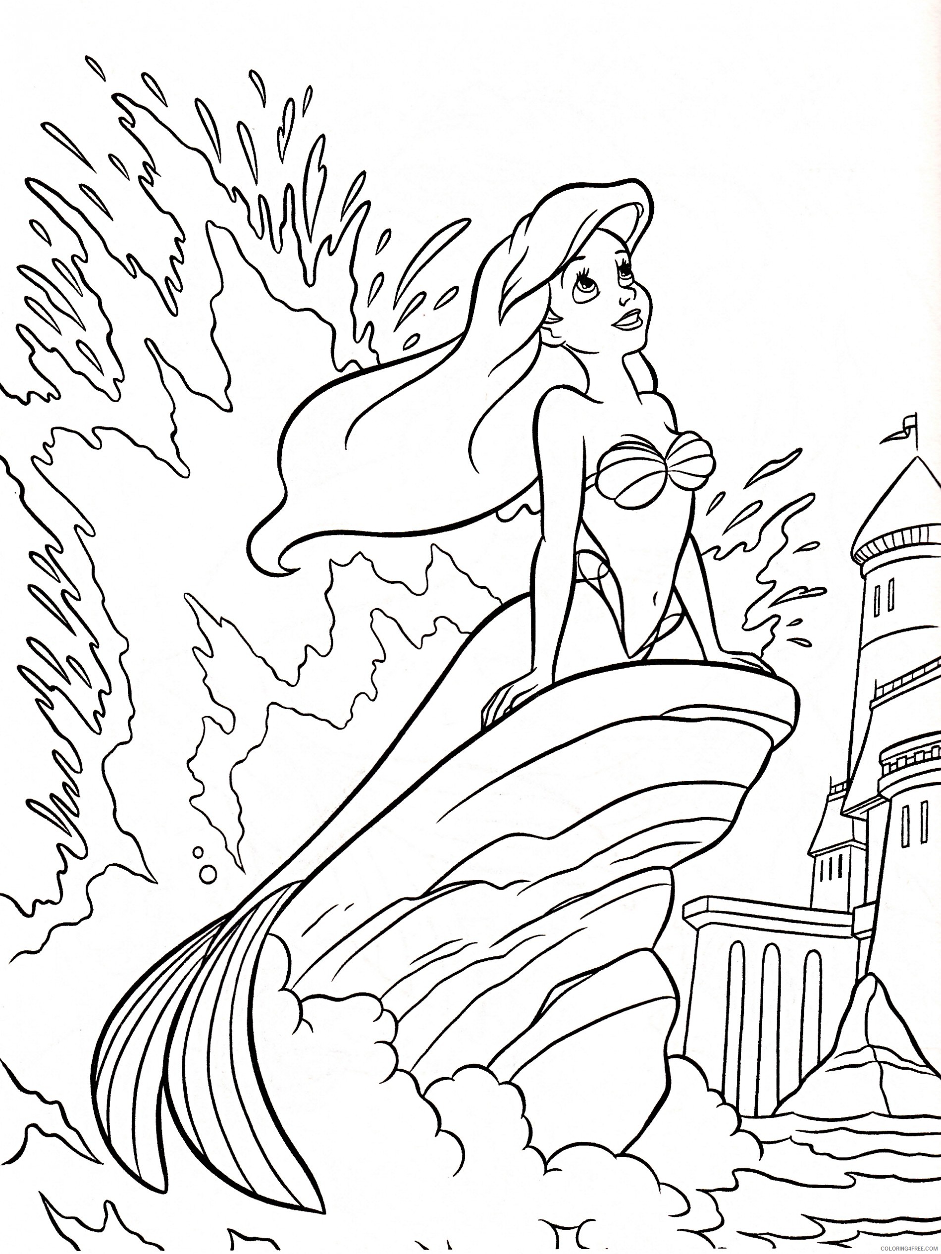 little mermaid coloring pages printable free Coloring4free