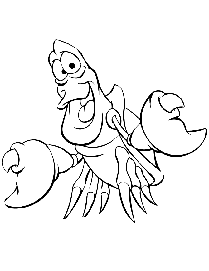 little mermaid coloring pages sebastian the crab Coloring4free