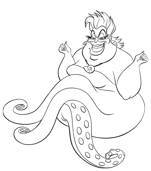 little mermaid coloring pages ursula Coloring4free