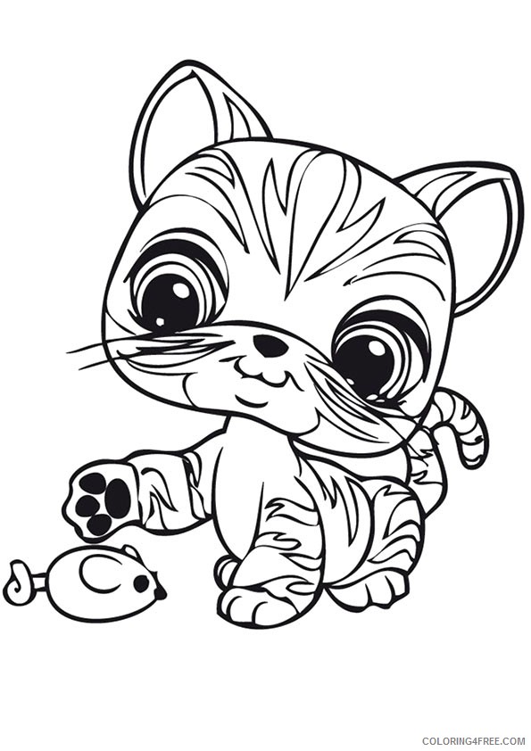 littlest pet shop coloring pages cute cat Coloring4free
