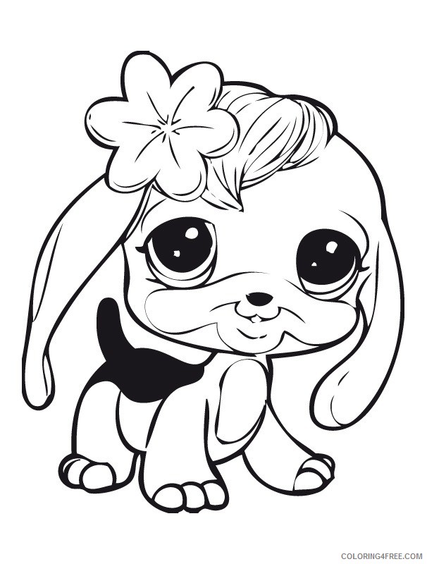 littlest pet shop coloring pages cute puppy Coloring4free
