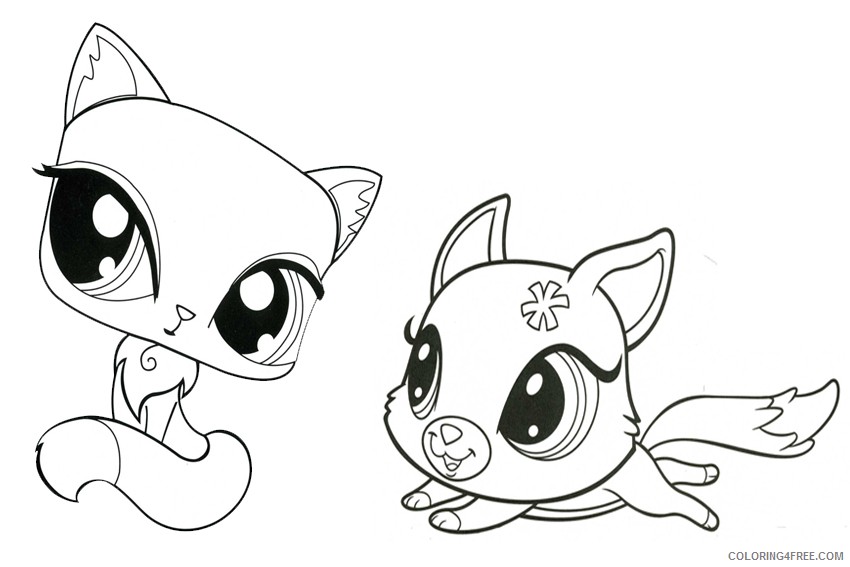 littlest pet shop coloring pages kitten and puppy Coloring4free
