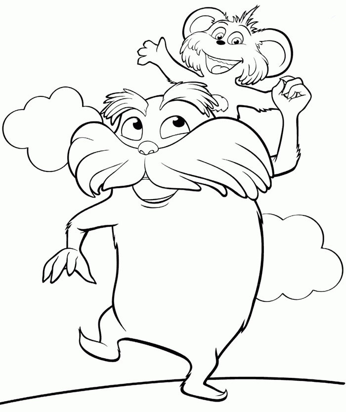 lorax coloring pages with barbaloot bear Coloring4free