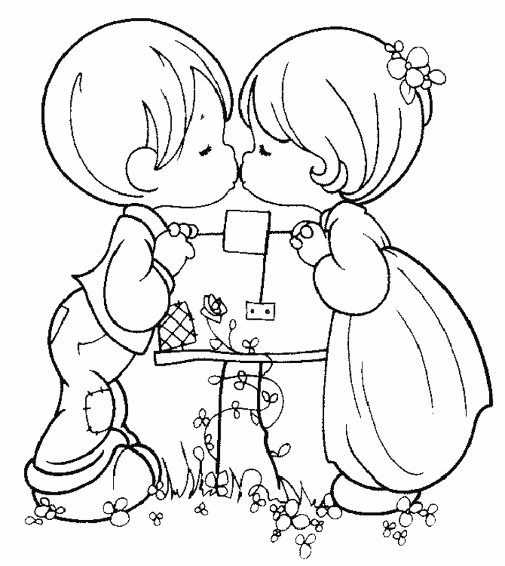 love coloring pages cute couple Coloring4free