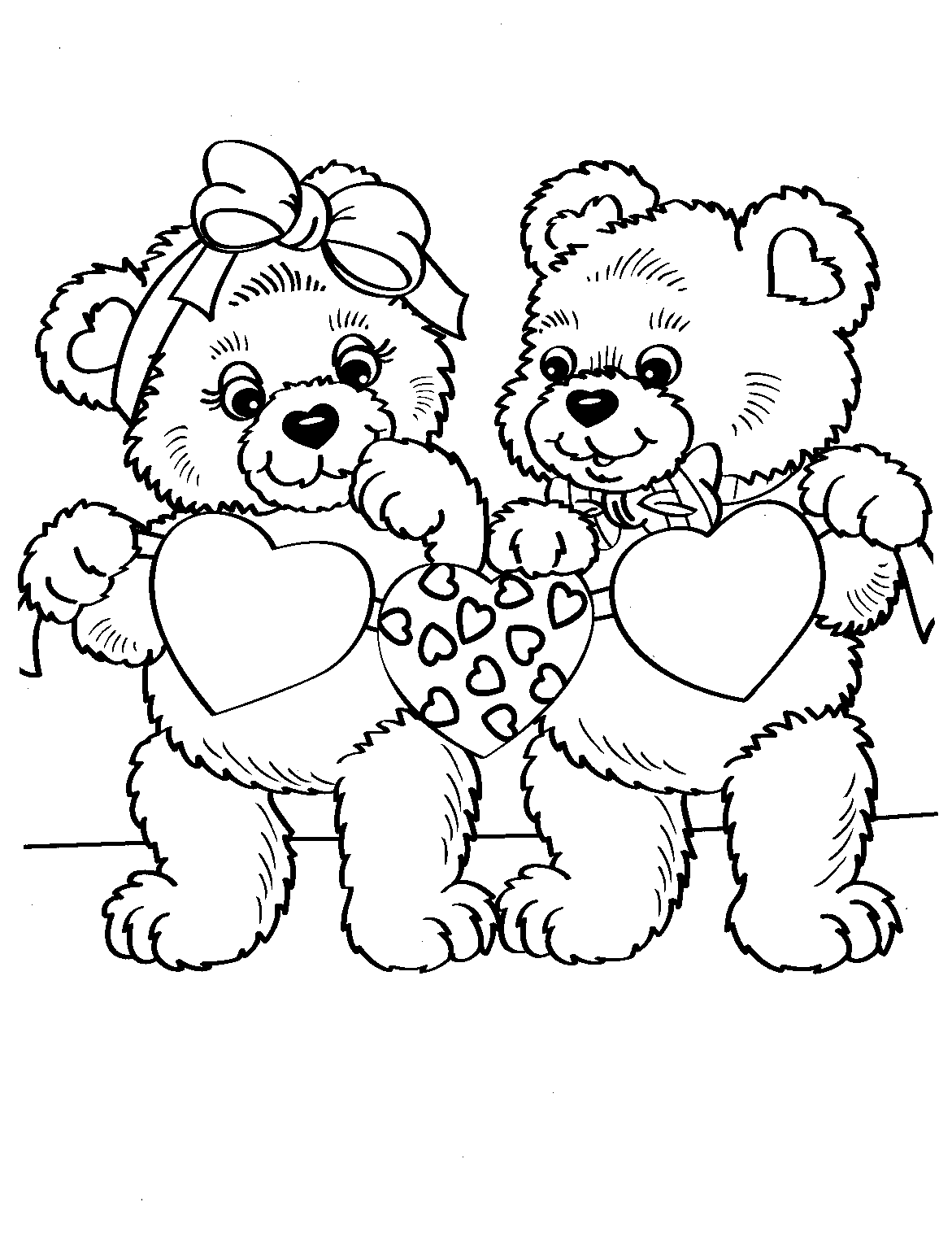 love coloring pages teddy bear couple Coloring4free