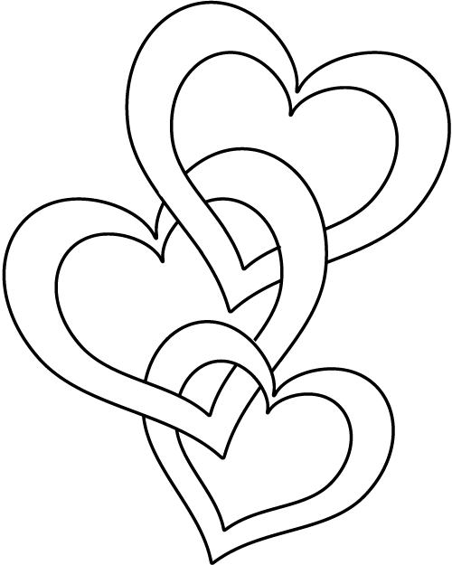 love coloring pages three hearts Coloring4free