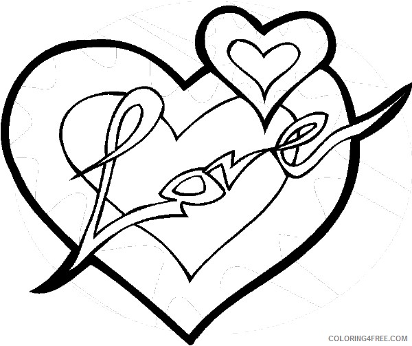 love heart coloring pages for valentines day Coloring4free