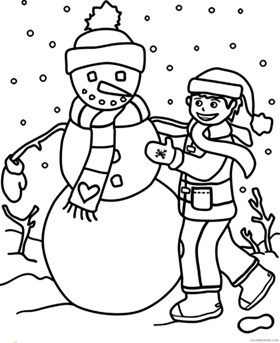 making a snowman coloring pages Coloring4free