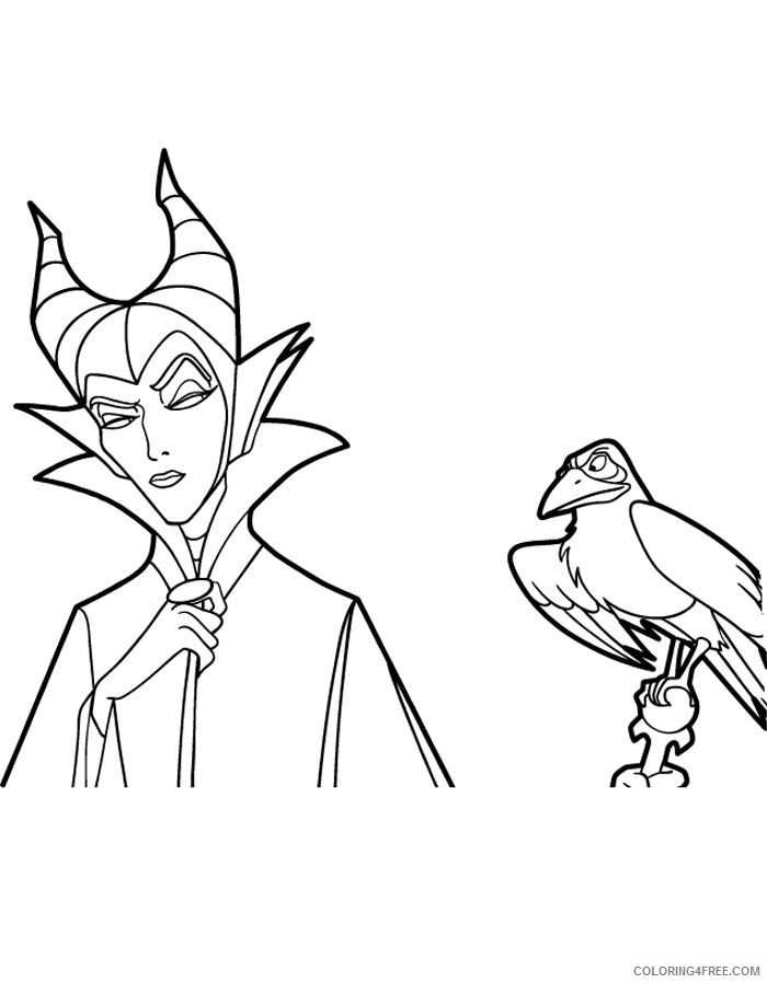 maleficent coloring pages and crow Coloring4free