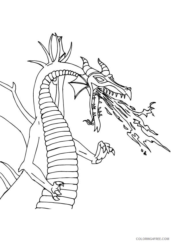 maleficent coloring pages dragon Coloring4free