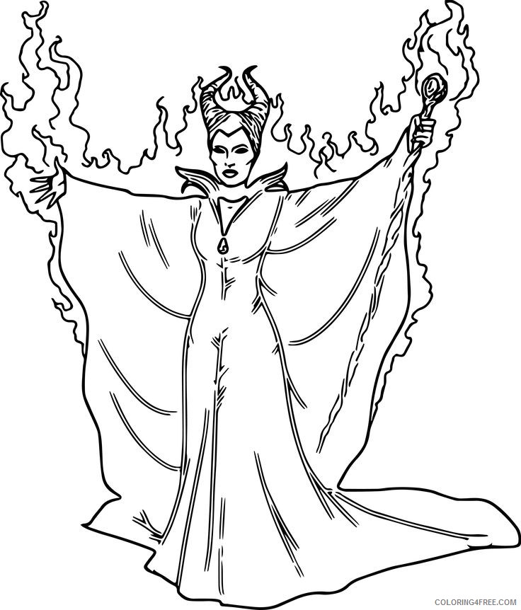 maleficent coloring pages magic Coloring4free