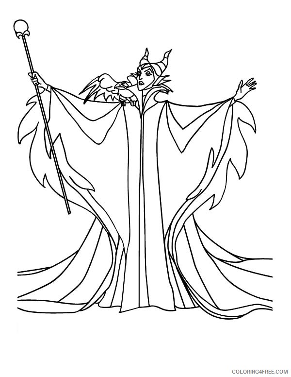 maleficent coloring pages with the magic wand Coloring4free