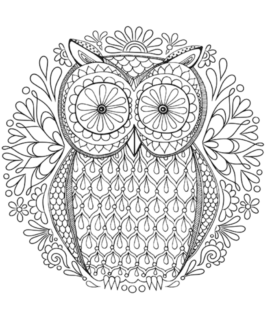 mandala coloring pages owl Coloring4free