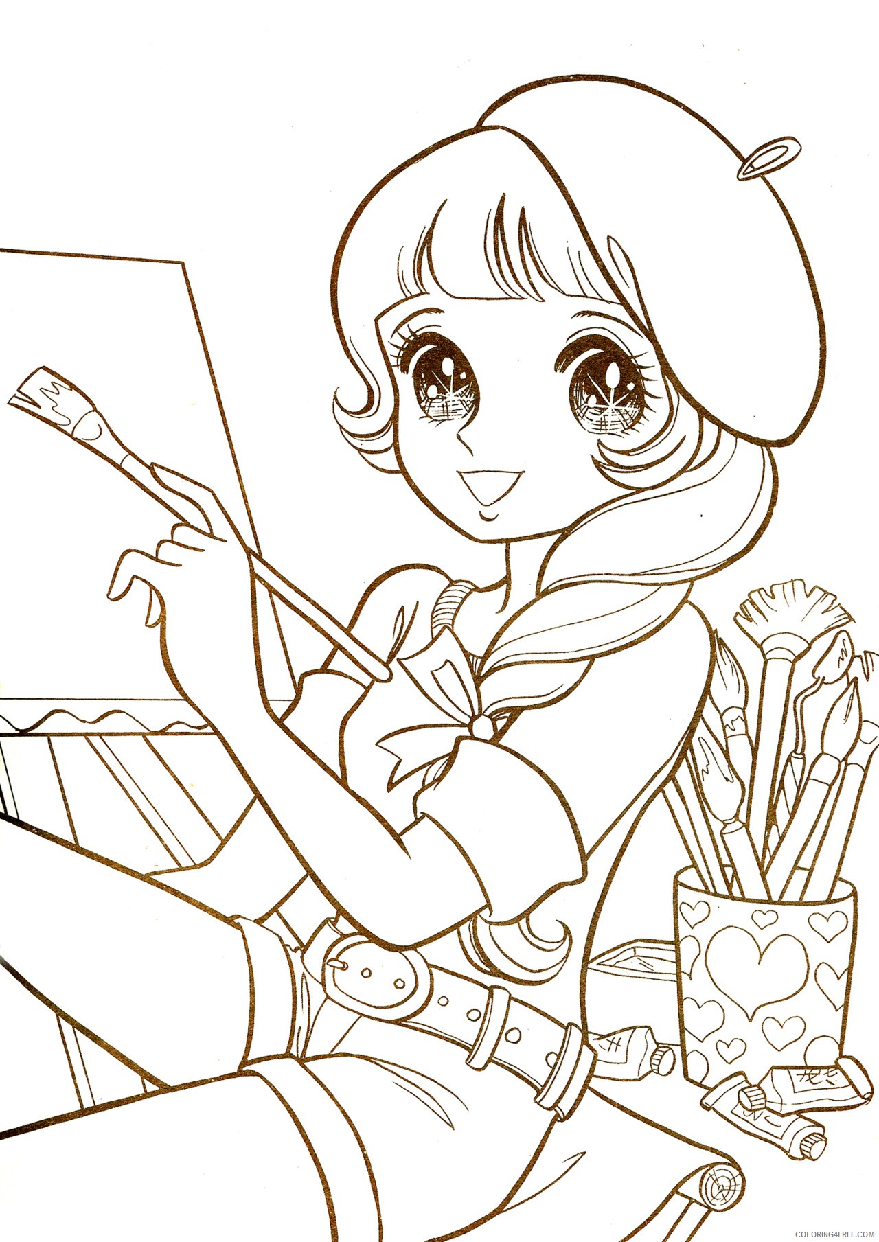 manga coloring pages painter Coloring4free
