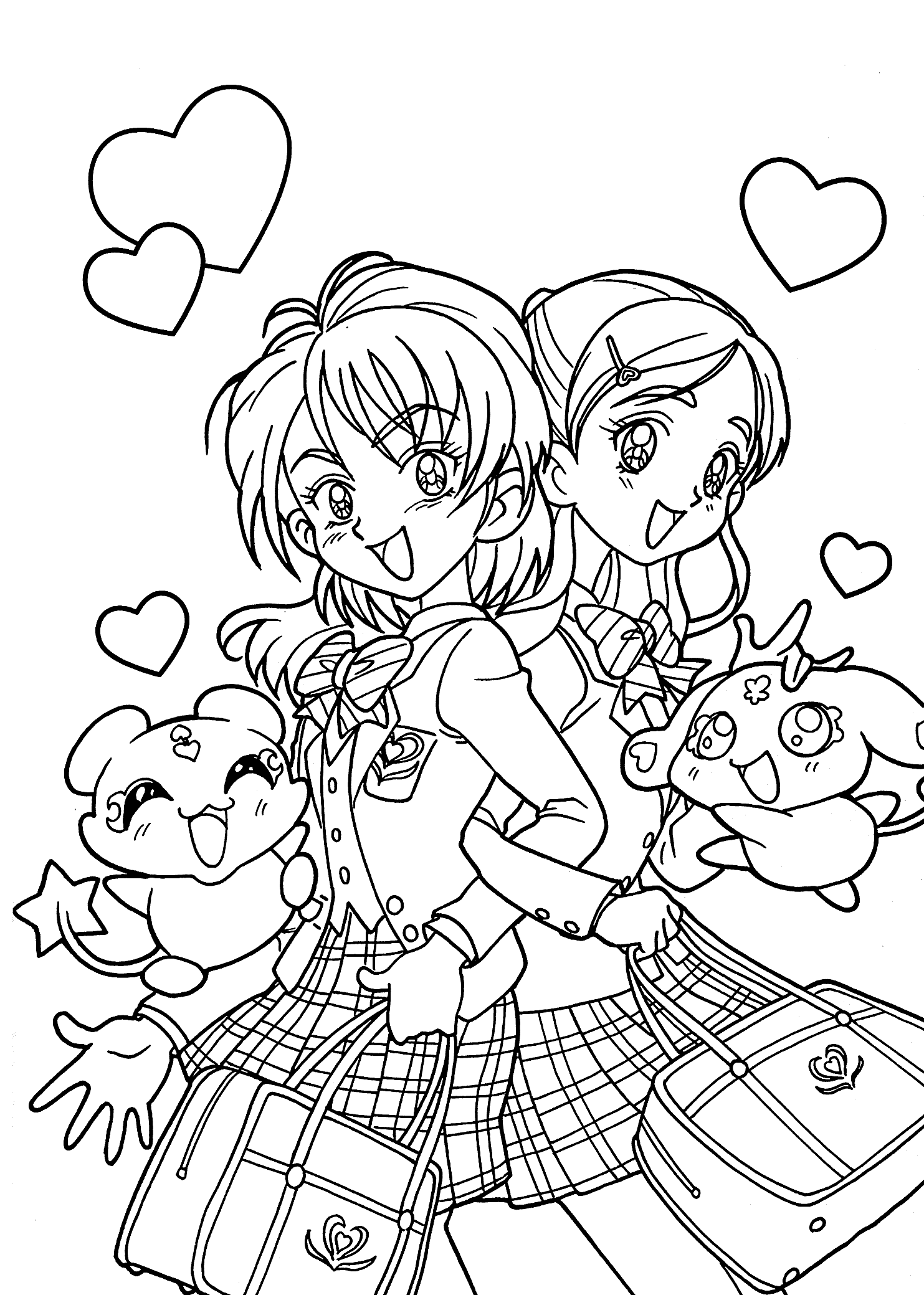 manga coloring pages school girl Coloring4free
