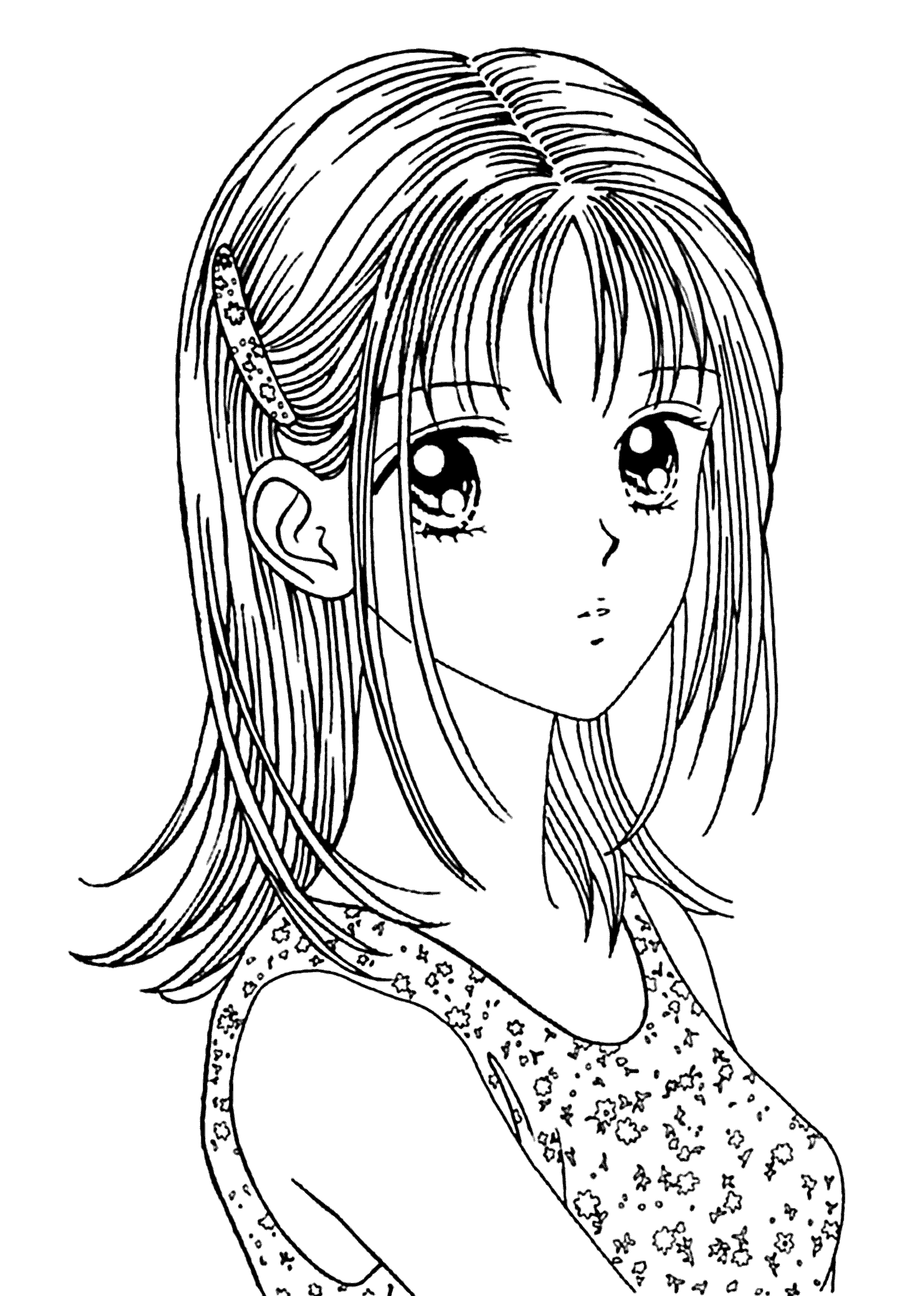 manga girl coloring pages Coloring4free
