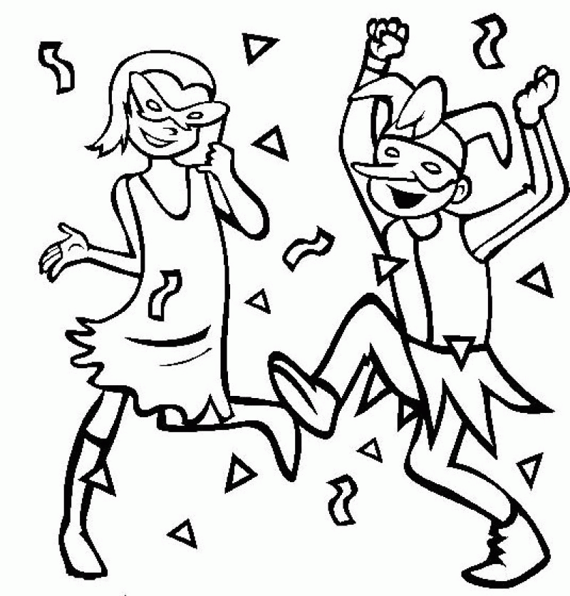 mardi gras coloring pages dancing Coloring4free