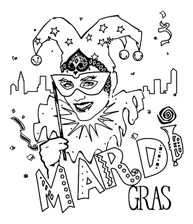 mardi gras coloring pages to print Coloring4free
