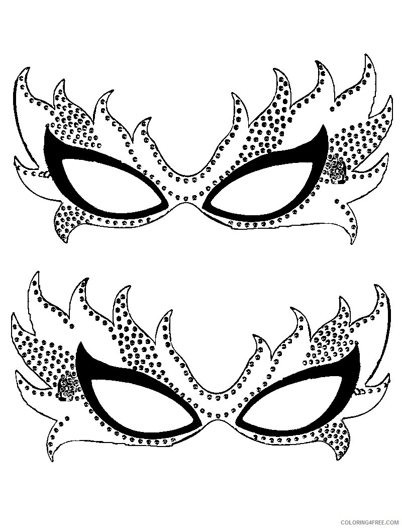 mardi gras mask coloring pages for girls Coloring4free