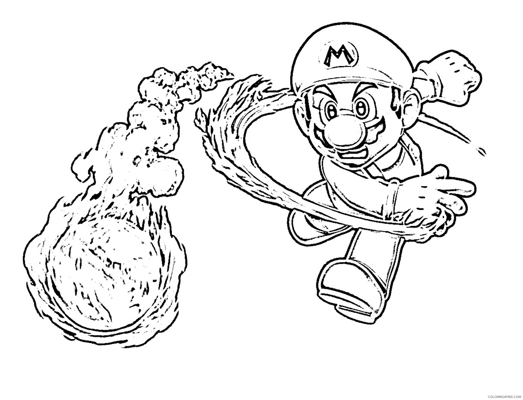 mario coloring pages fireball Coloring4free