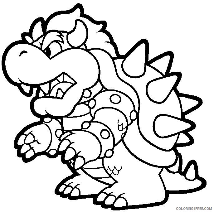 mario kart bowser coloring pages Coloring4free