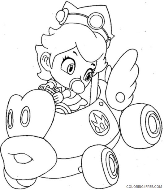 mario kart coloring pages baby peach Coloring4free