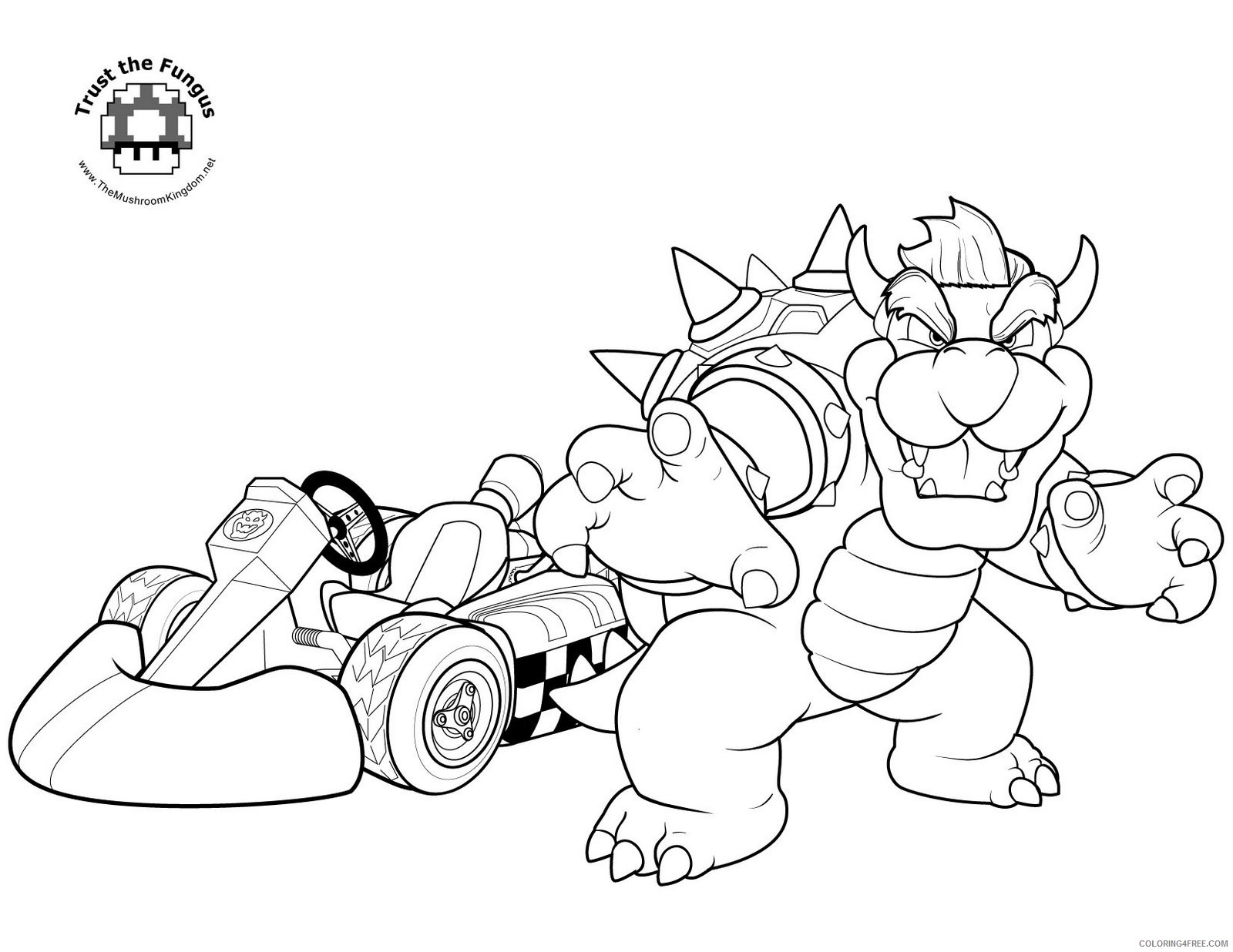 mario kart coloring pages bowser Coloring4free