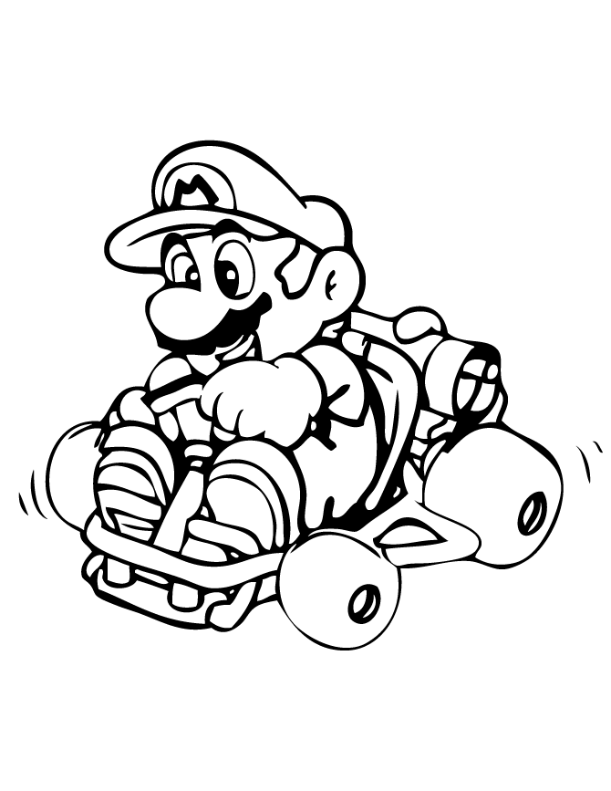 mario kart coloring pages for kids 2 Coloring4free