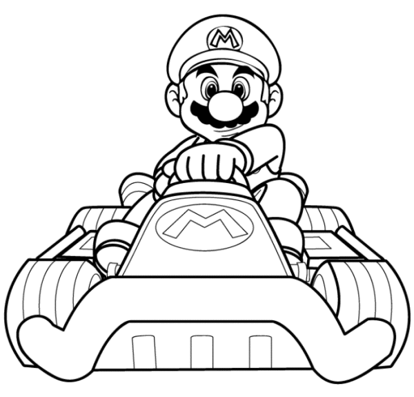 mario kart coloring pages for kids Coloring4free
