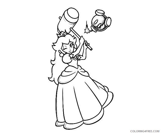 mario kart coloring pages peach Coloring4free