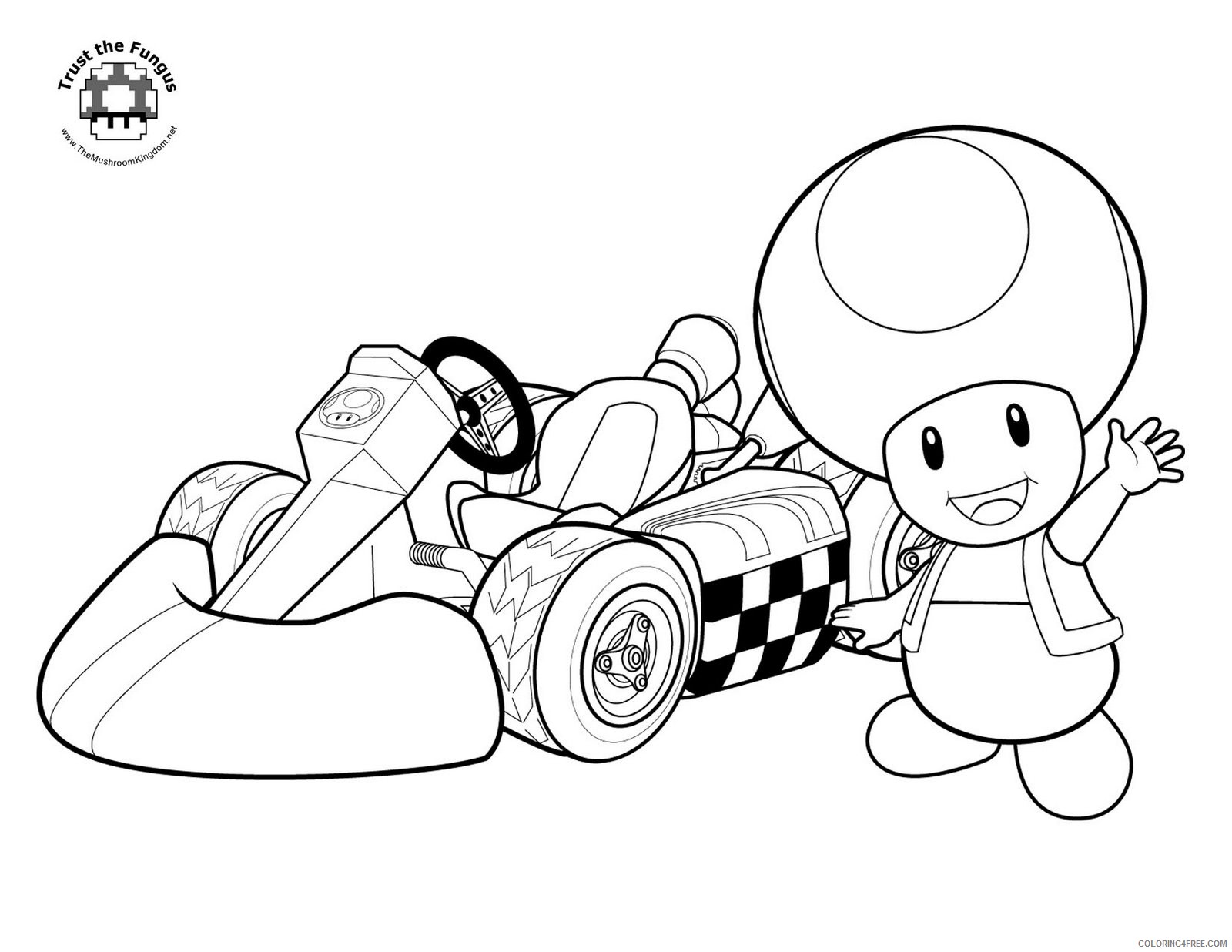 mario kart coloring pages toad Coloring4free